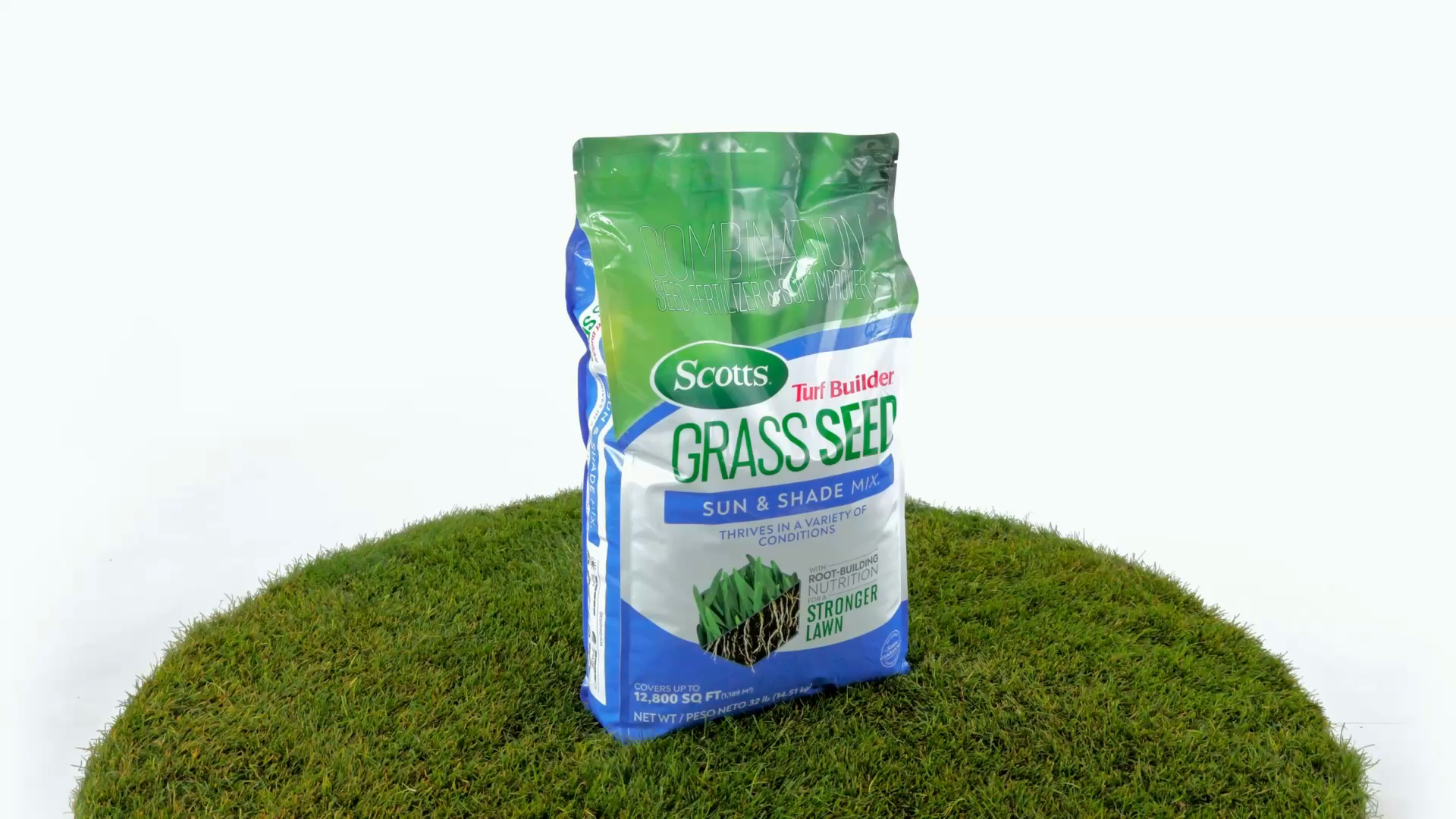 Scotts 18058 32 lbs. Turf Builder Grass Seed Sun and Shade Mix
